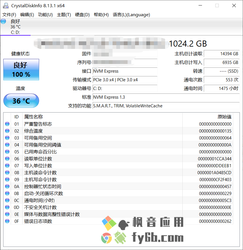 Windows CrystalDiskInfo 硬盘检测_v9.0.1 便携正式版