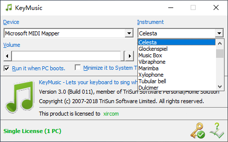 Windows KeyMusic 键盘音乐制作_v3.0 官方赠送注册码