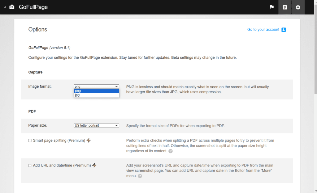 Chrome gofullpage v8 1 
